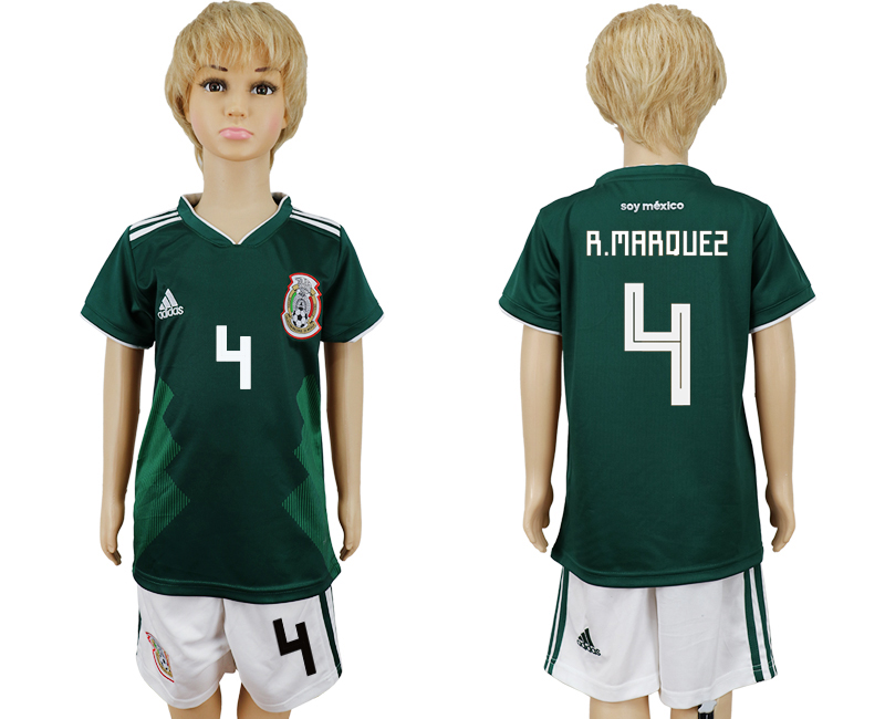 2018 World Cup Children football jersey MEXICO CHIRLDREN #4 R.MA